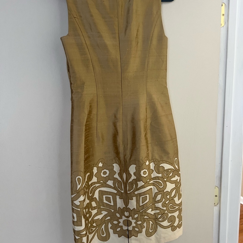 Kay Unger Gold Floral Mini Dress